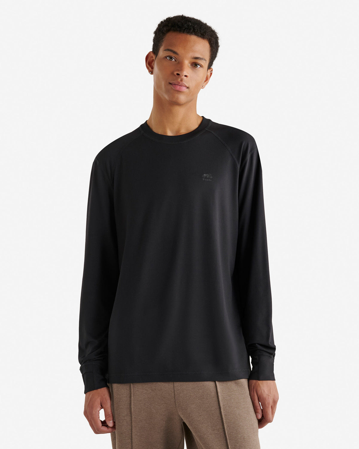 Renew Knit Long Sleeve Top / BLACK