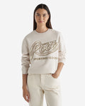 Plaid Applique Crew / OATMEAL MIX