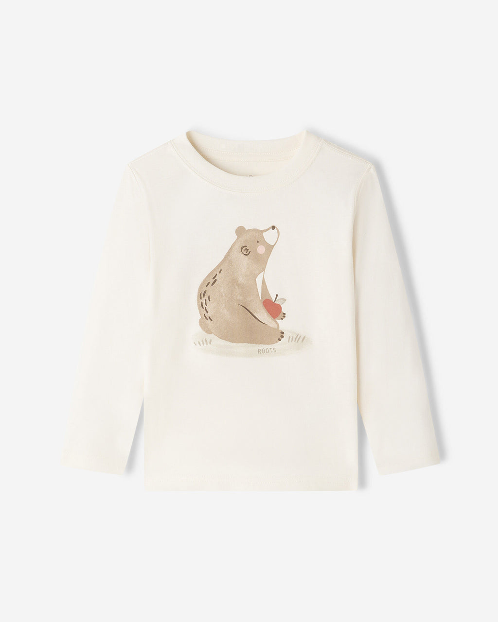 Toddler Cozy Bear Long Sleeve T-Shirt / EGRET