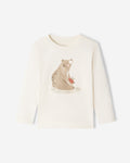 Toddler Cozy Bear Long Sleeve T-Shirt / EGRET