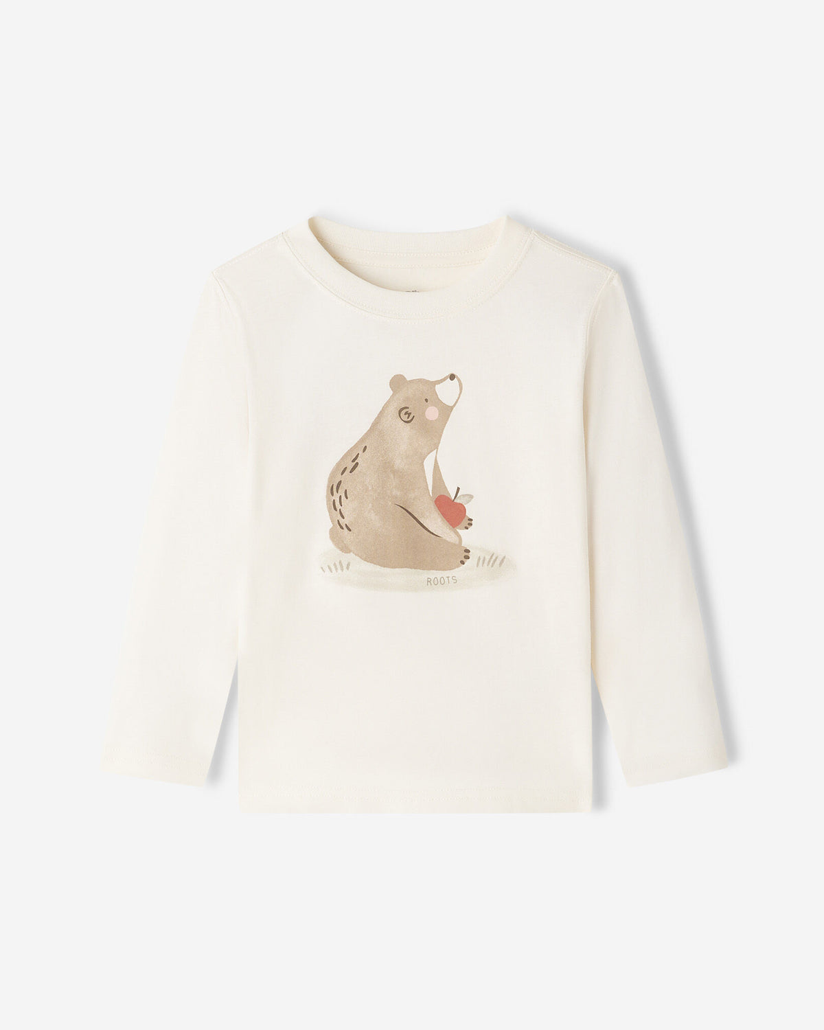 Toddler Cozy Bear Long Sleeve T-Shirt / EGRET