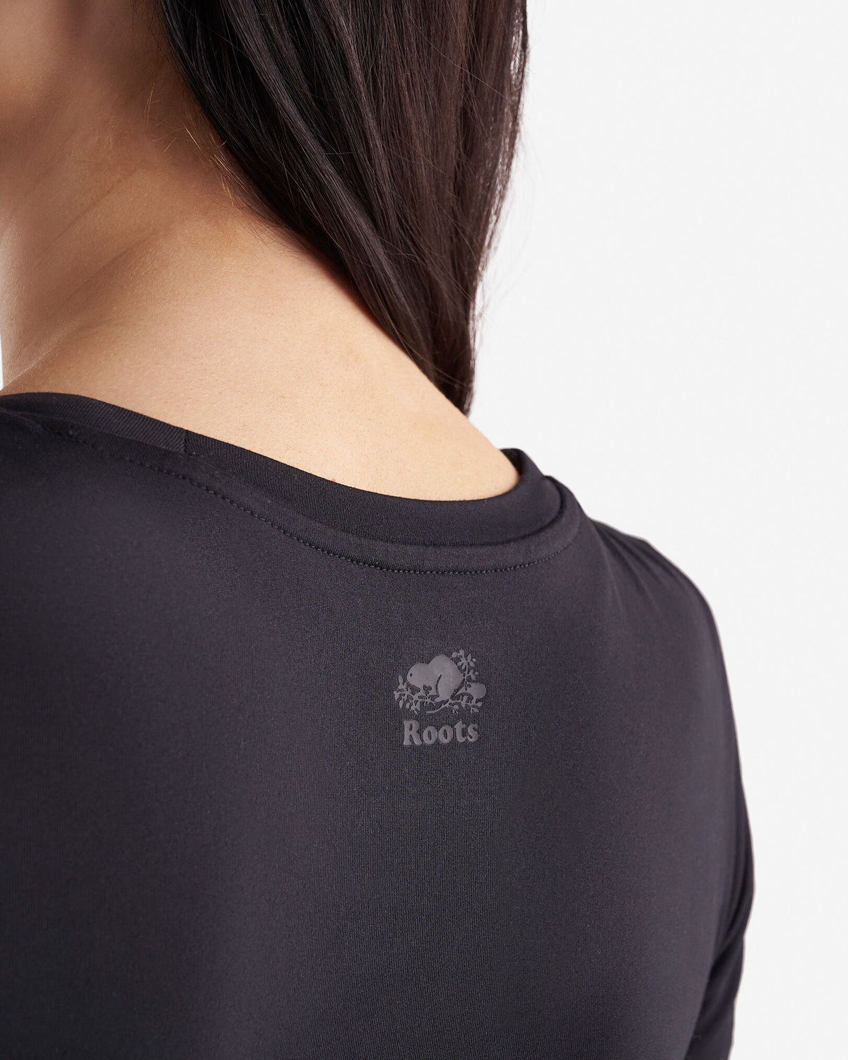 Renew Knit Crop T-Shirt / BLACK