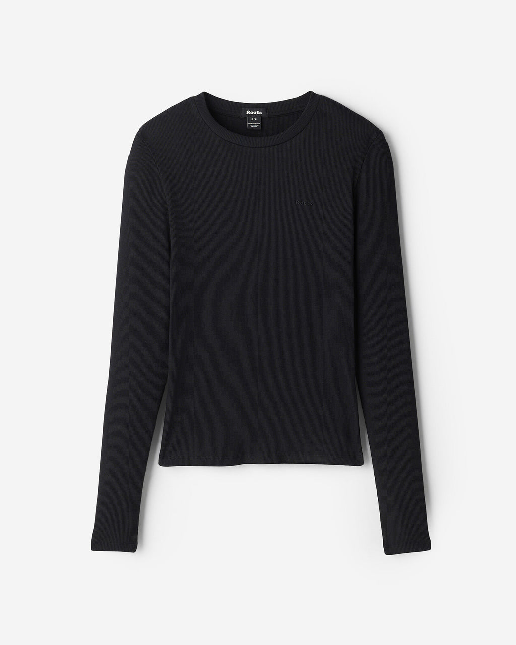 Roam Rib Fitted Long Sleeve Top / BLACK