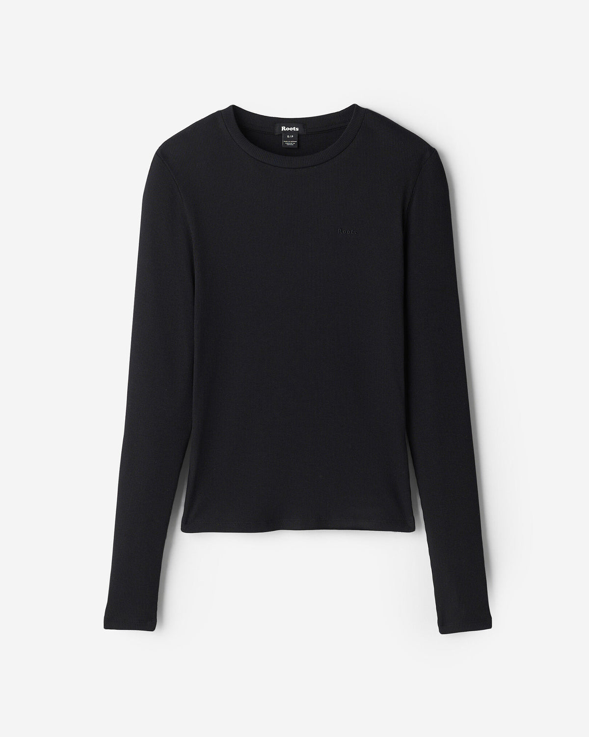 Roam Rib Fitted Long Sleeve Top / BLACK