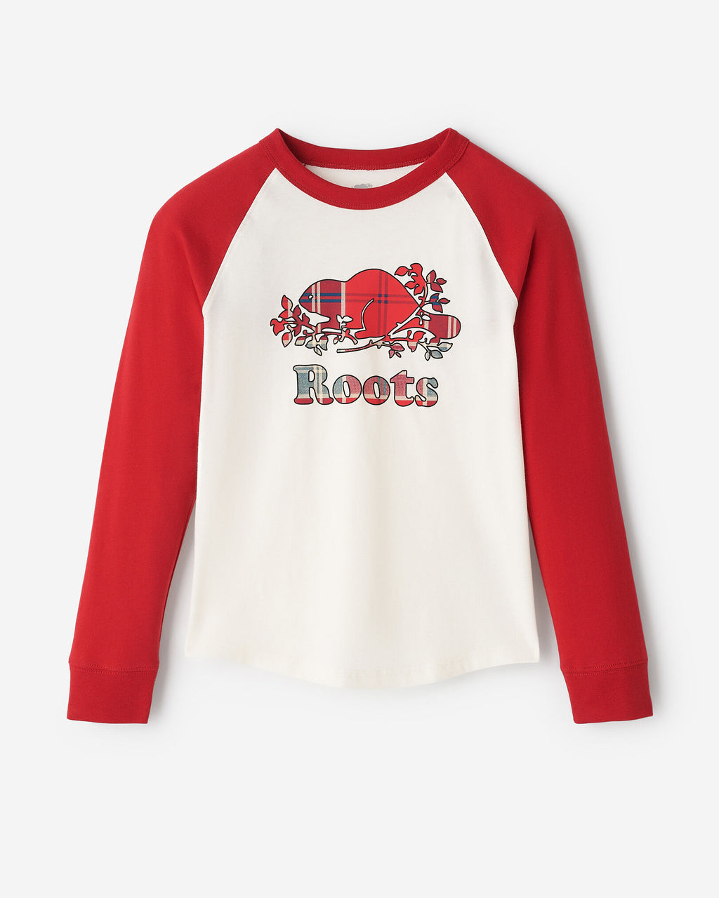 Kids Plaid Baseball T-Shirt / CABIN RED