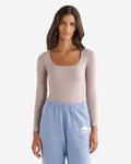 Renew Knit Long Sleeve Bodysuit / MOON TAUPE