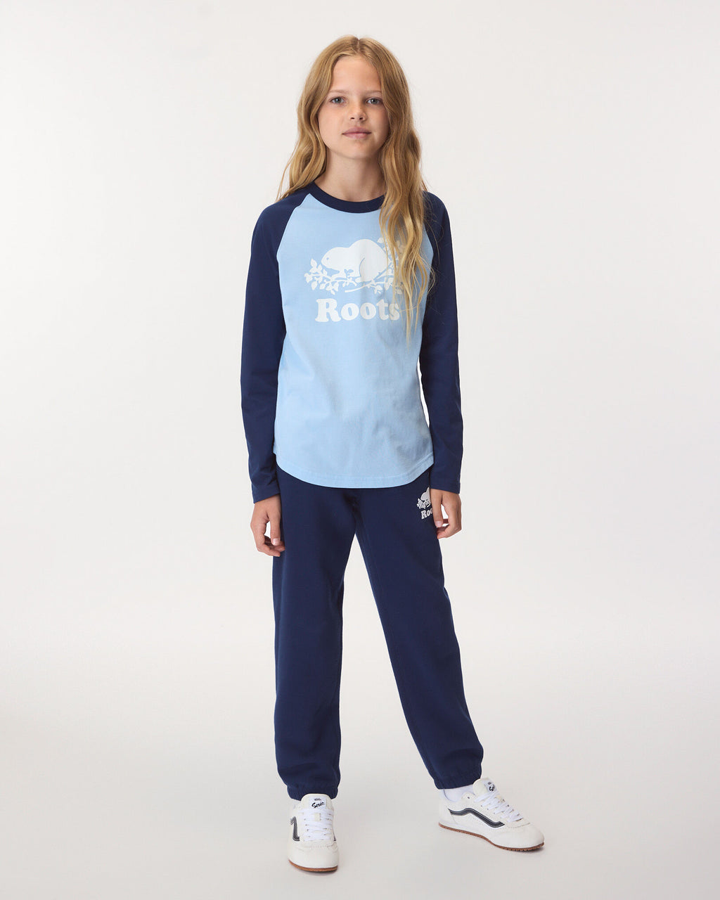 Kids Cooper Baseball Long Sleeve T-Shirt / TRUE NAVY