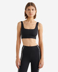 Restore Stretch Piped Sports Bra / BLACK