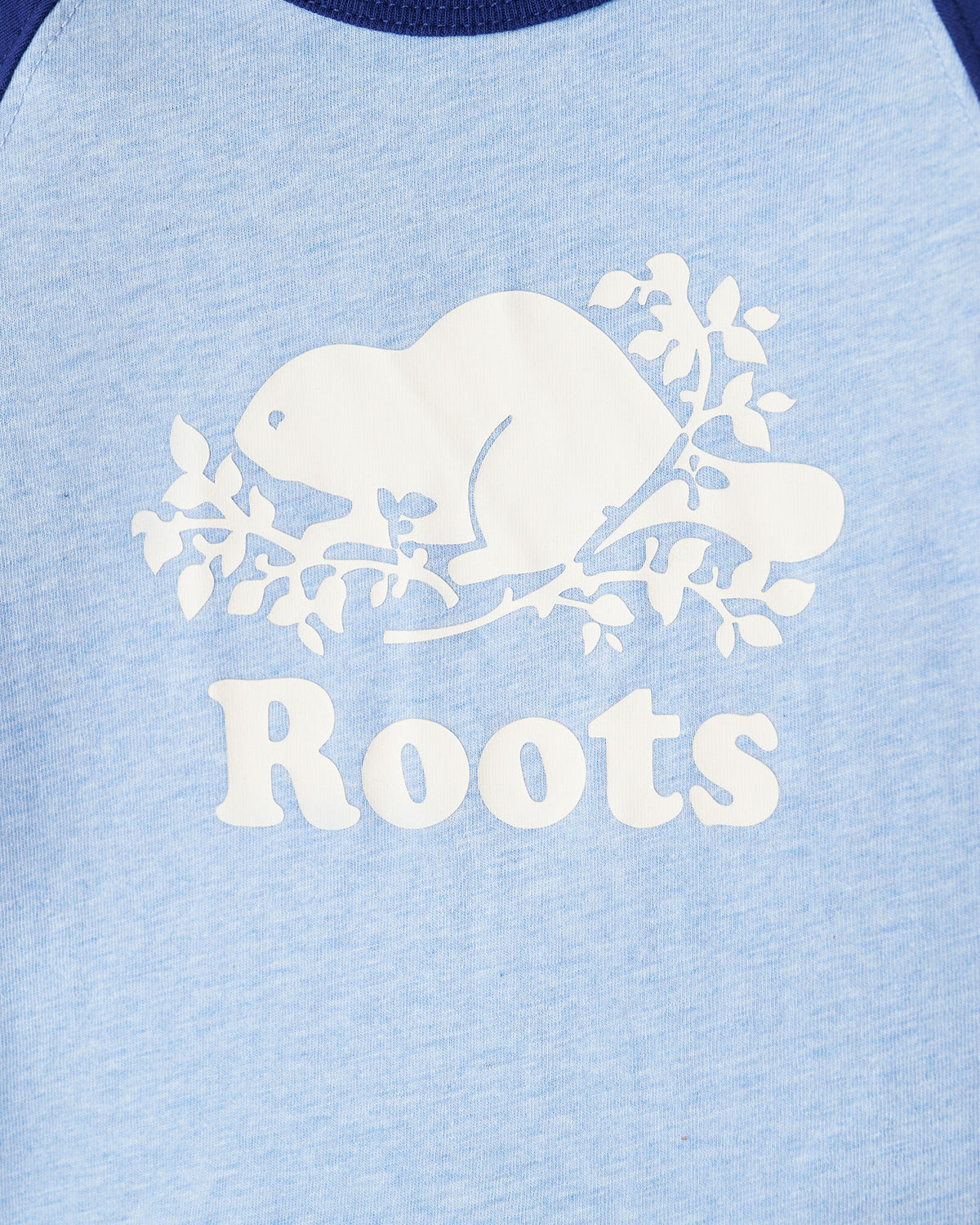 Baby Organic Cooper Baseball T-Shirt / BEACON BLUE