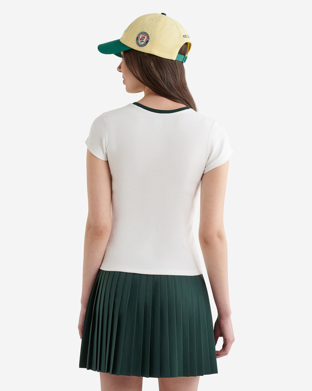 Rib Short Sleeve T-Shirt / WHITE