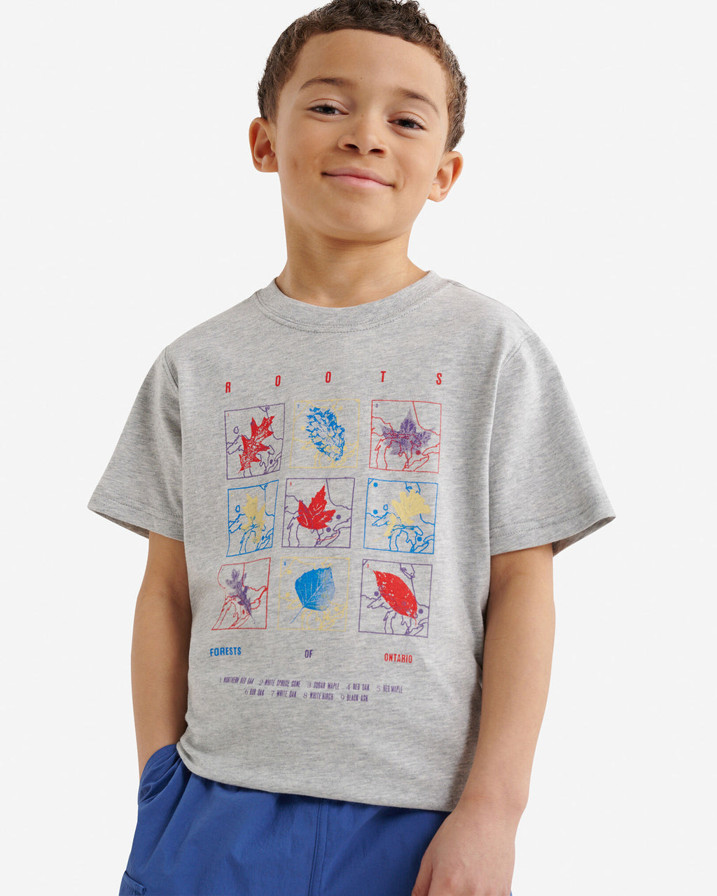 Kids Little Leaves T-Shirt / HEATHER GREY