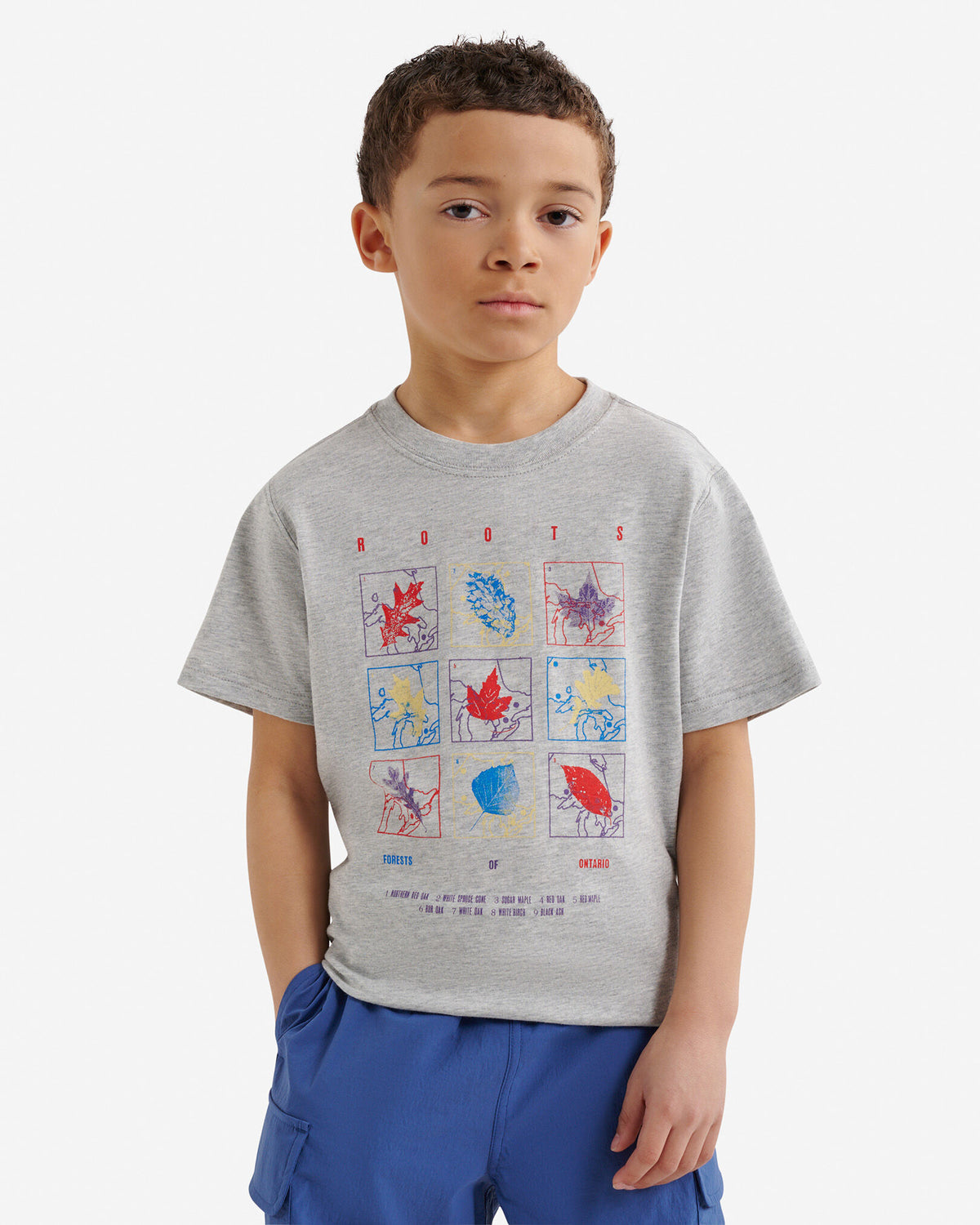 Kids Little Leaves T-Shirt / HEATHER GREY