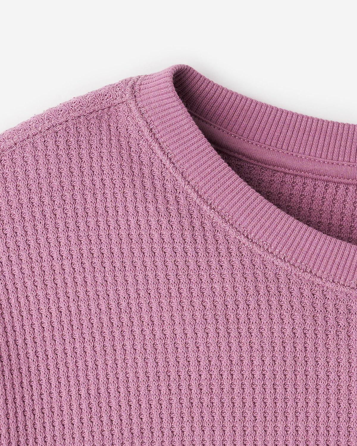 Waffle Long Sleeve Top / DUSKY PLUM