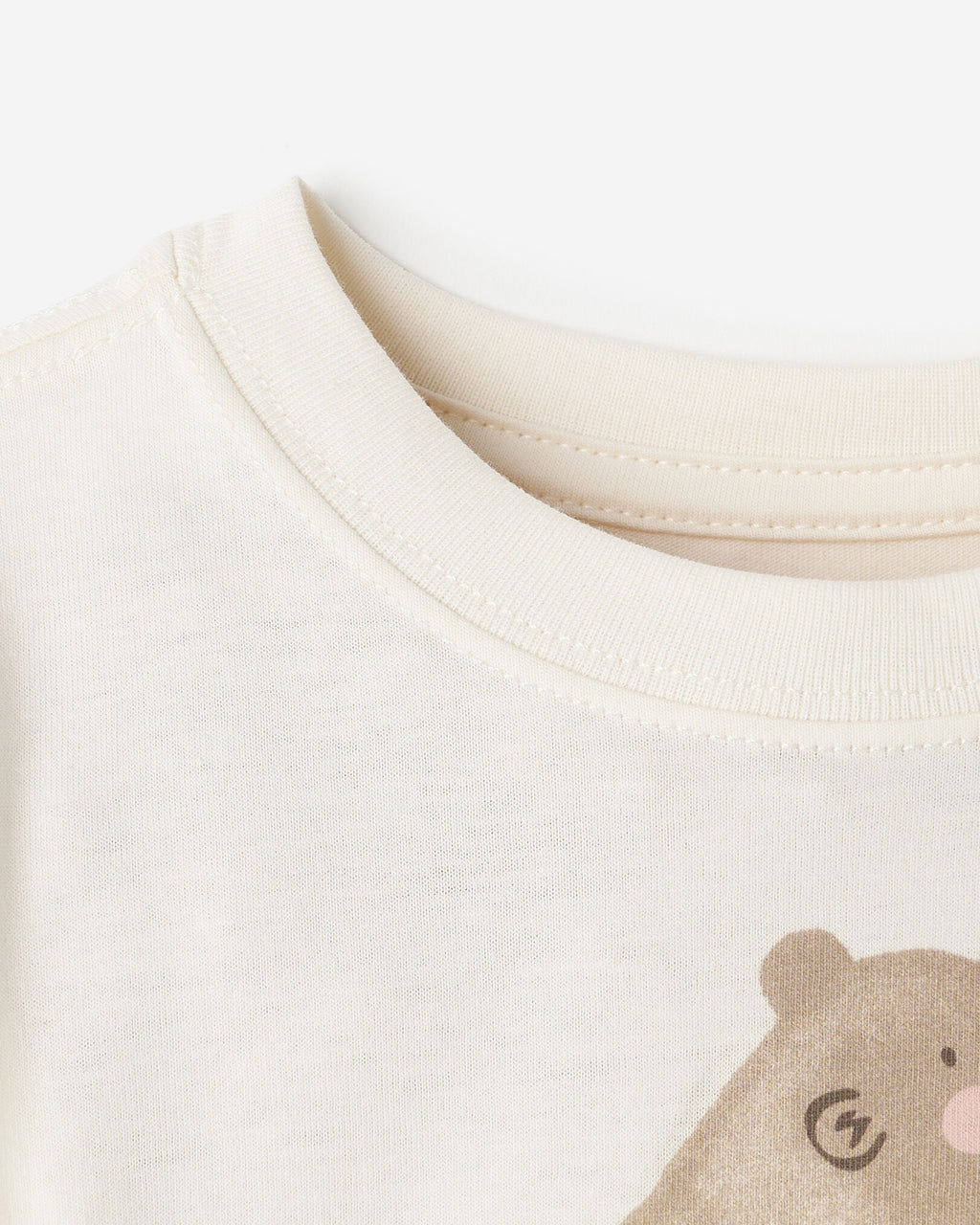 Baby Cozy Bear Long Sleeve T-Shirt / EGRET