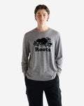 Mens Organic Cooper Beaver Long Sleeve T-shirt / SALT & PEPPER