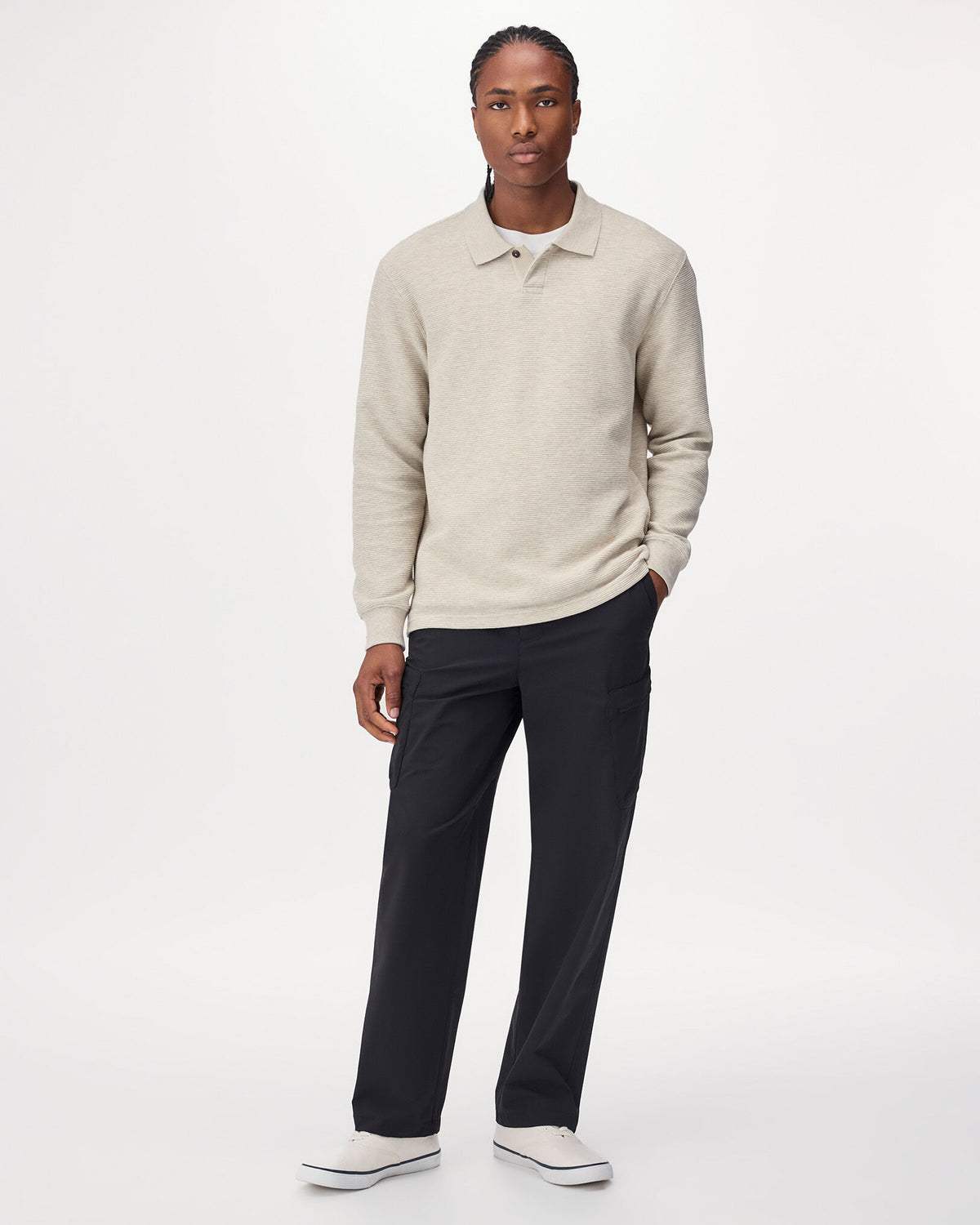 Thomson Double Knit Polo / GREY TAUPE MIX