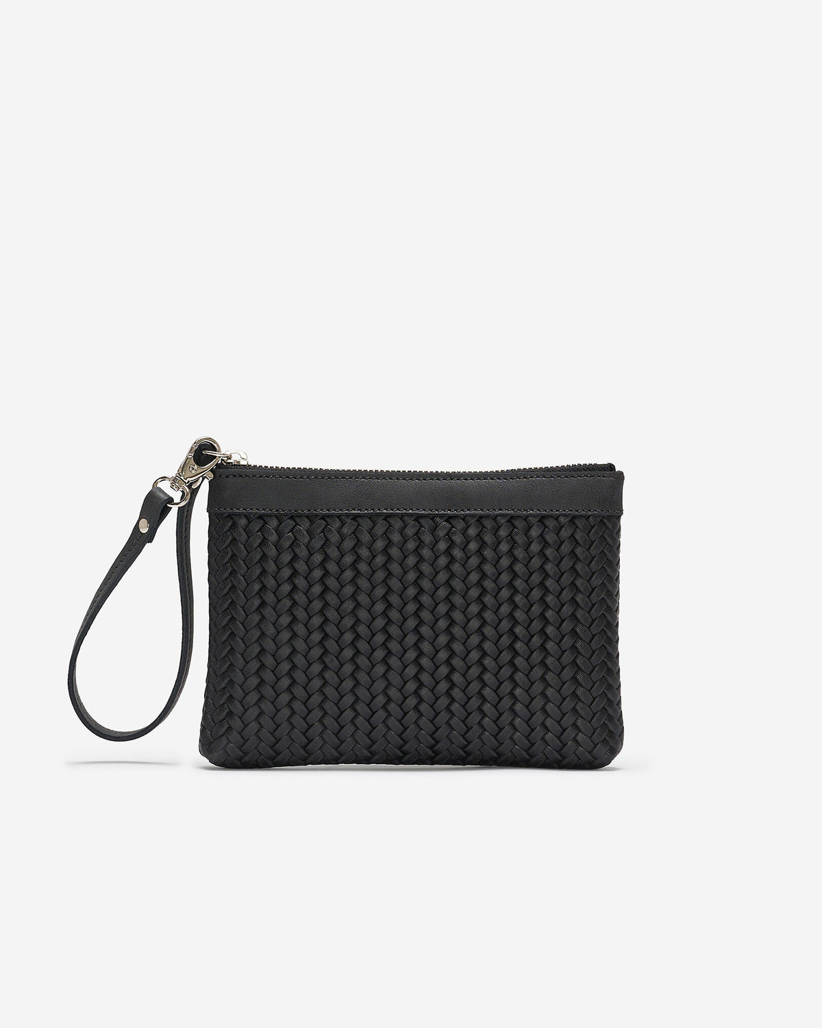 Small Wristlet Woven / JET BLACK