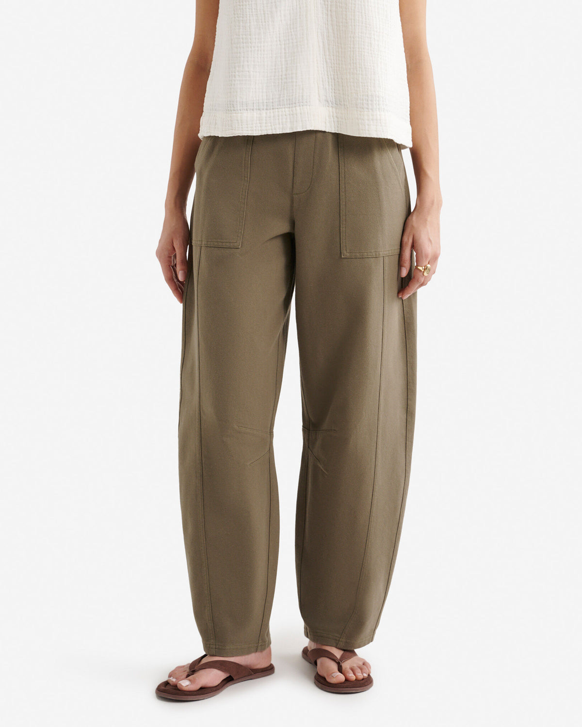 Welland Knit Twill Barrel Pant / KALAMATA