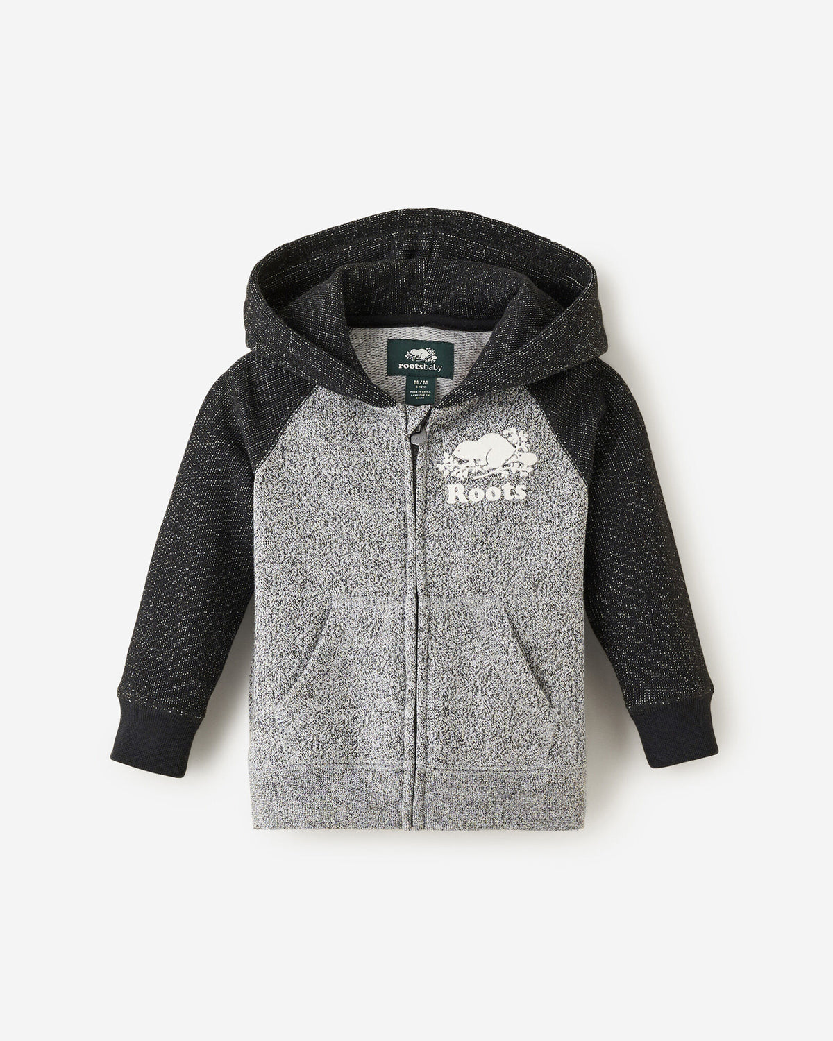 Baby Organic Original Full Zip Hoodie / BLACK PEPPER