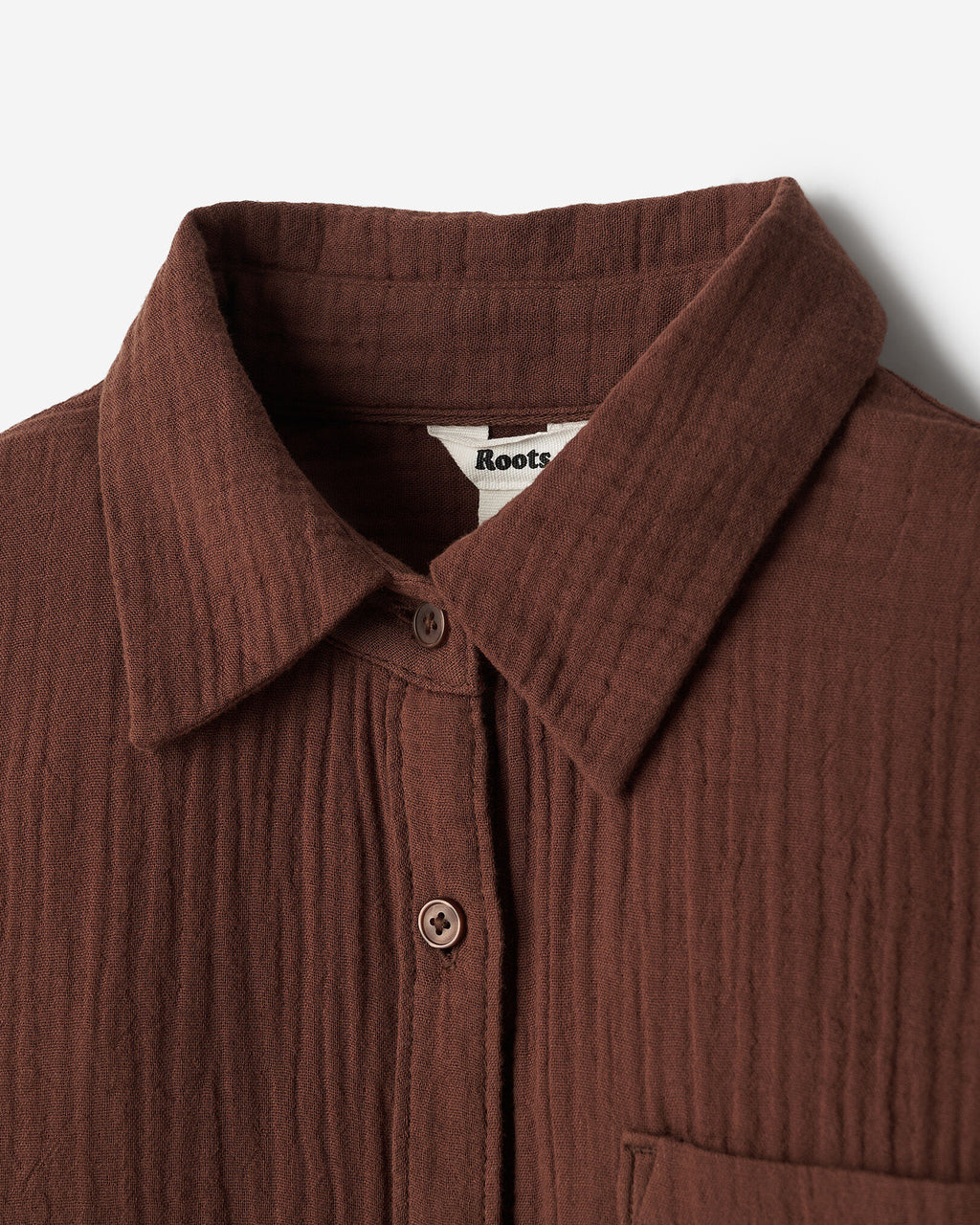 Isla Cotton Gauze Shirt / ROCKY ROAD BROWN