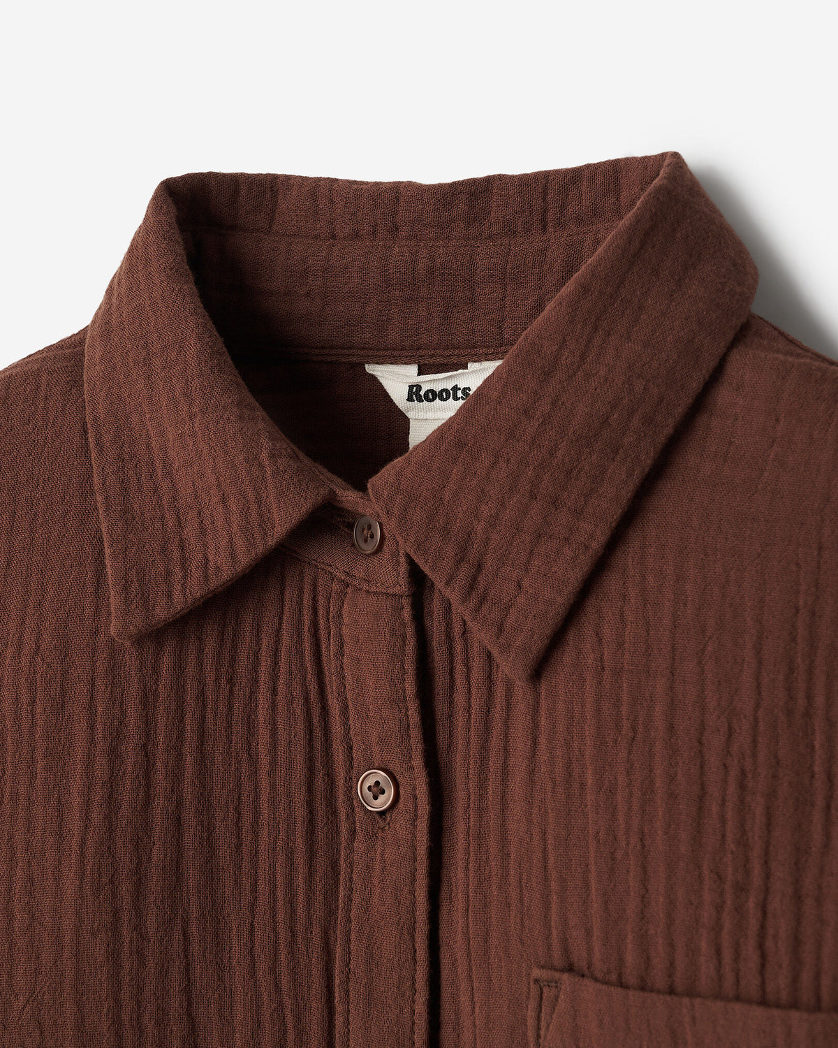 Isla Cotton Gauze Shirt / ROCKY ROAD BROWN