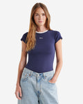 Rib Short Sleeve T-Shirt / INDIGO INK