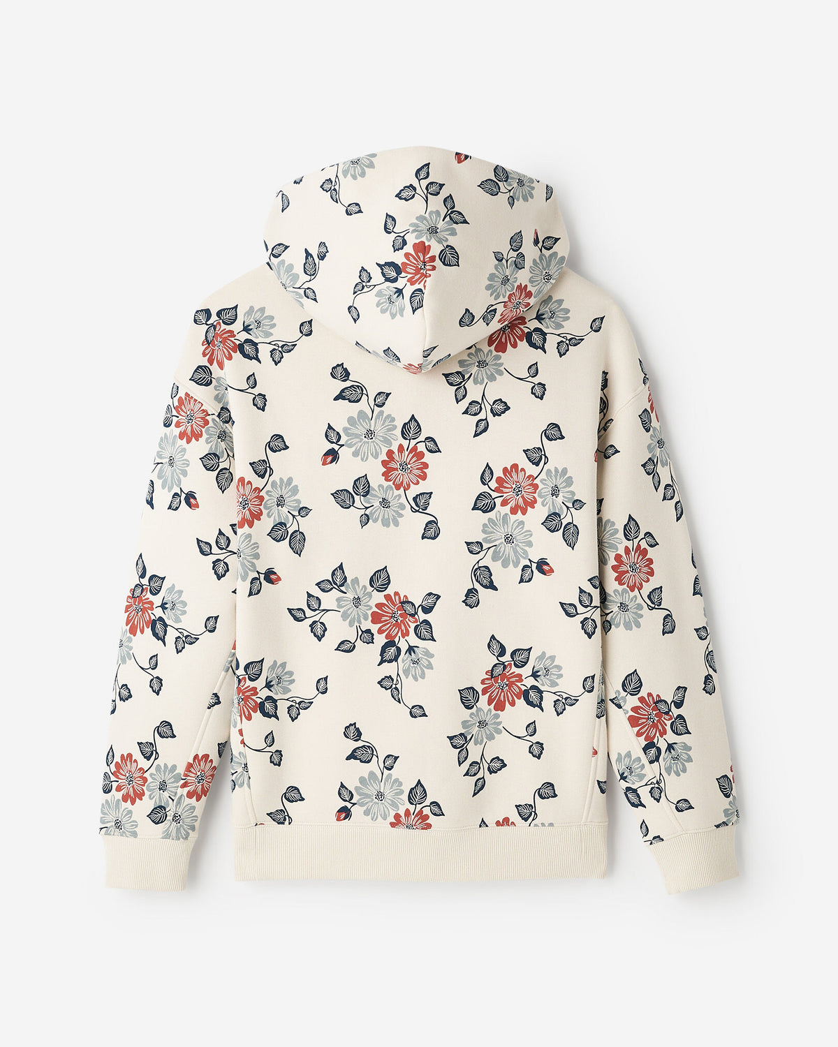 Floral Print Hoodie / BIRCH WHITE