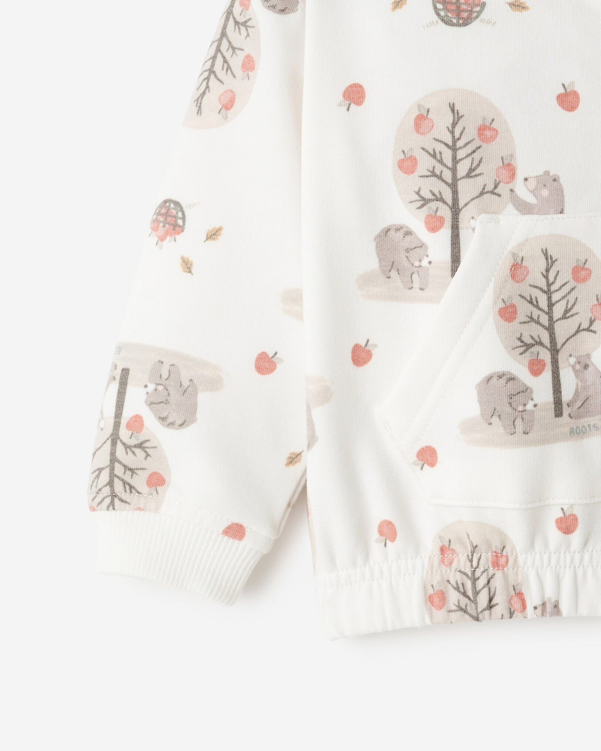 Baby Cozy Bear Full Zip Hoodie / EGRET