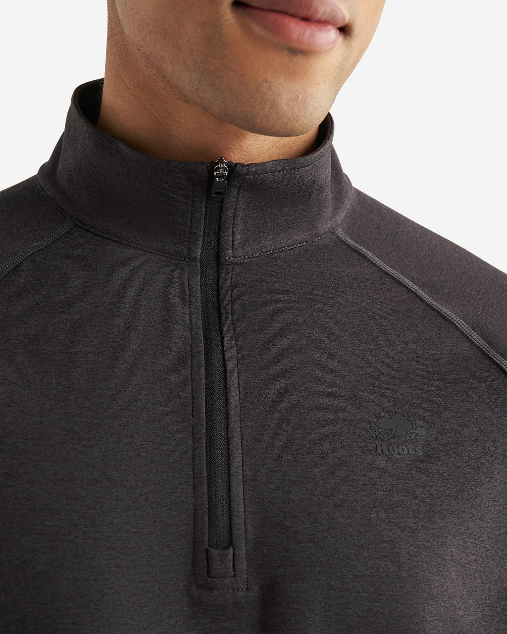 Renew Knit Quarter Zip / BLACK PEPPER