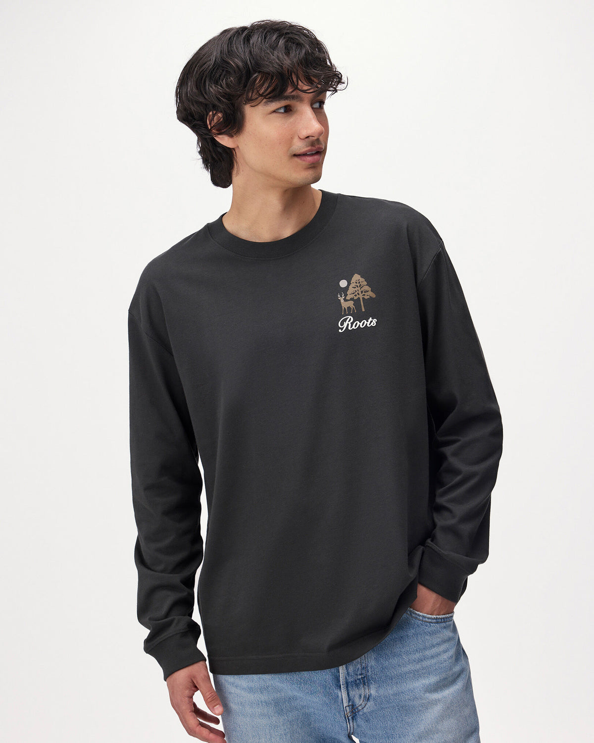 Patchwork Long Sleeve T-Shirt / RAVEN