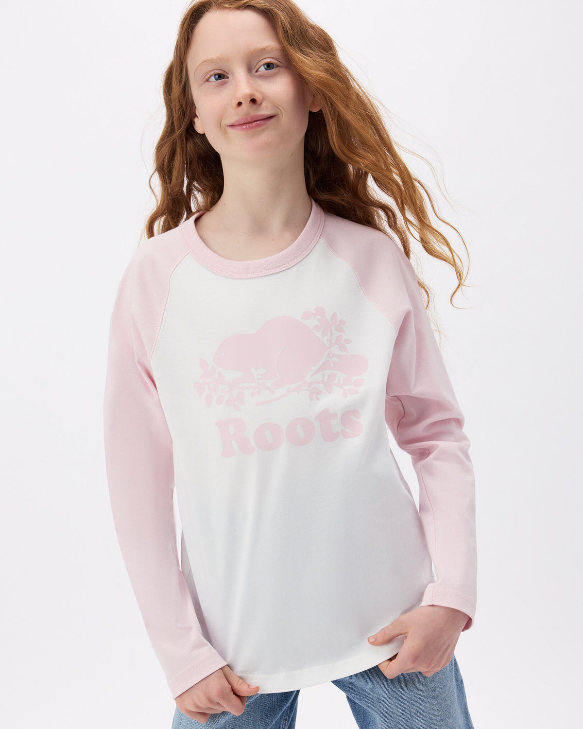 Kids Cooper Baseball Long Sleeve T-Shirt / BABY PINK