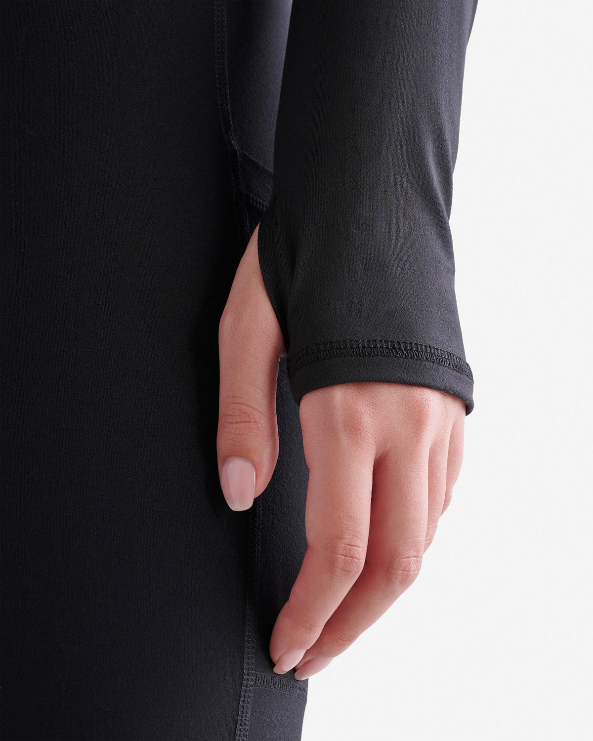 Renew Knit Fitted Long Sleeve Top / BLACK
