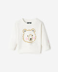 Baby Cozy Bear Crew Sweatshirt / EGRET