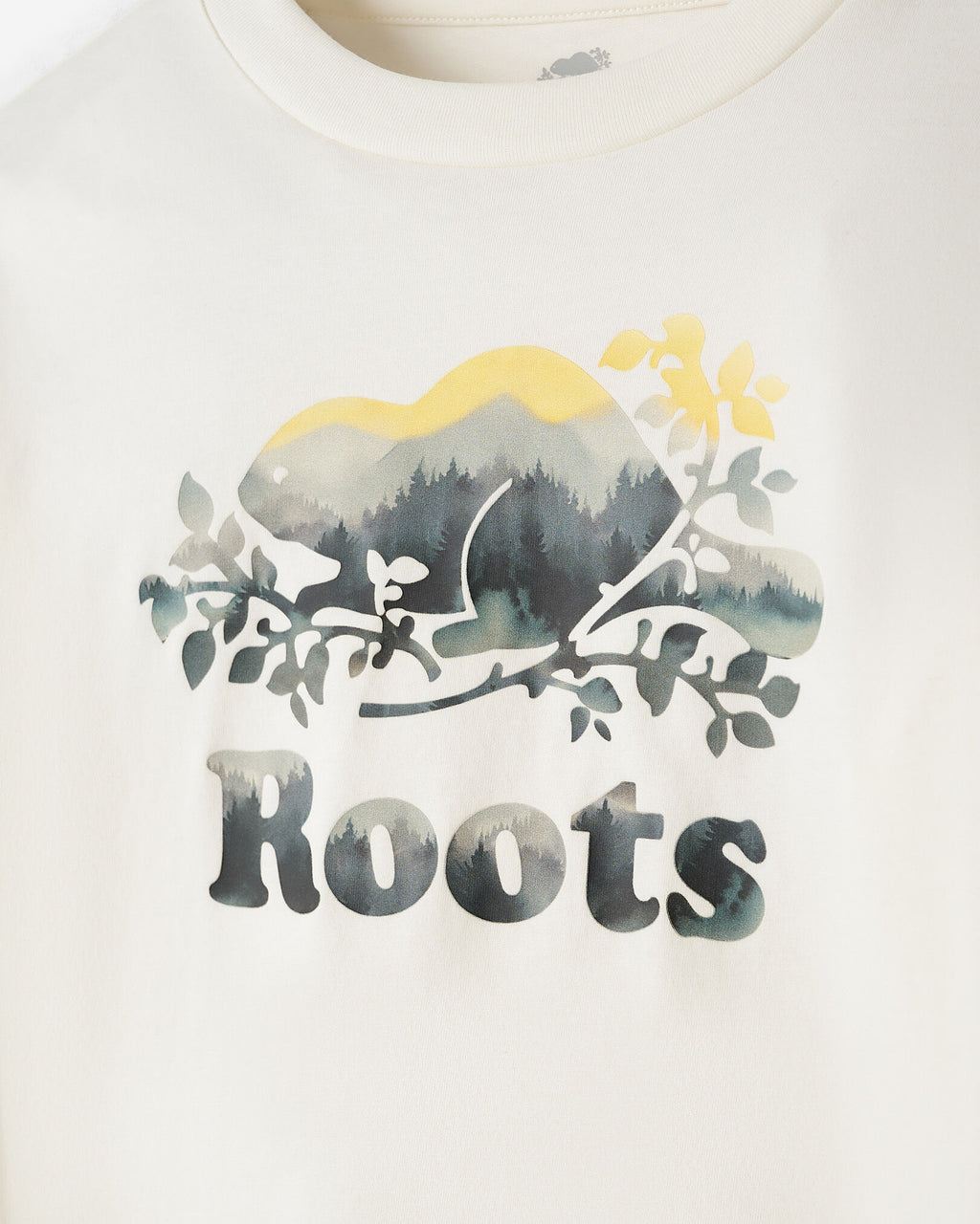 Kids Organic Cooper Watercolour T-Shirt / EGRET