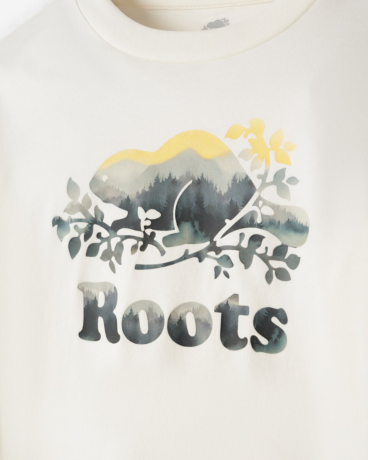 Kids Organic Cooper Watercolour T-Shirt / EGRET