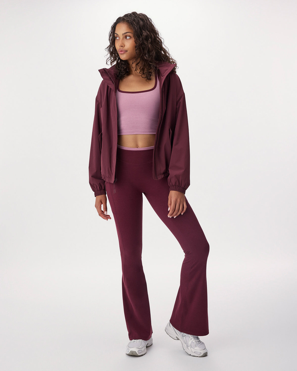 Active Knit Flare Legging / MAROON FIG MIX