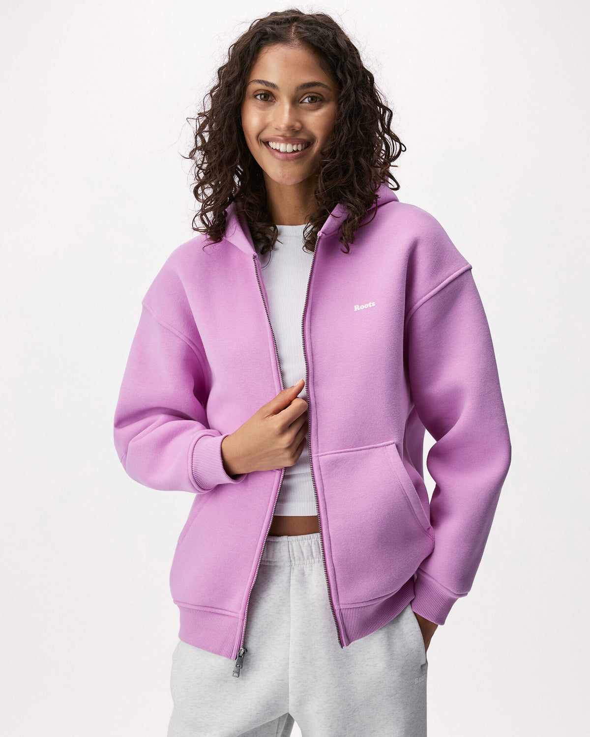 Cloud Long Full Zip Hoodie / ELECTRIC VIOLET