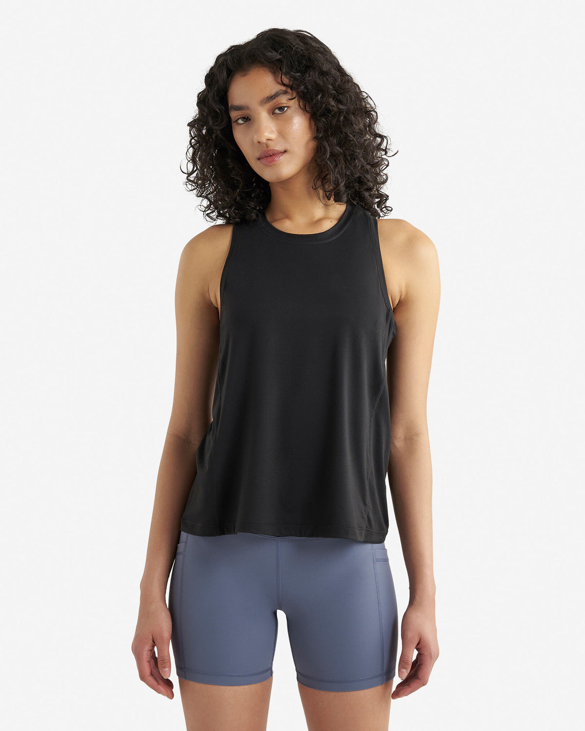 Renew Knit Racer Tank / BLACK