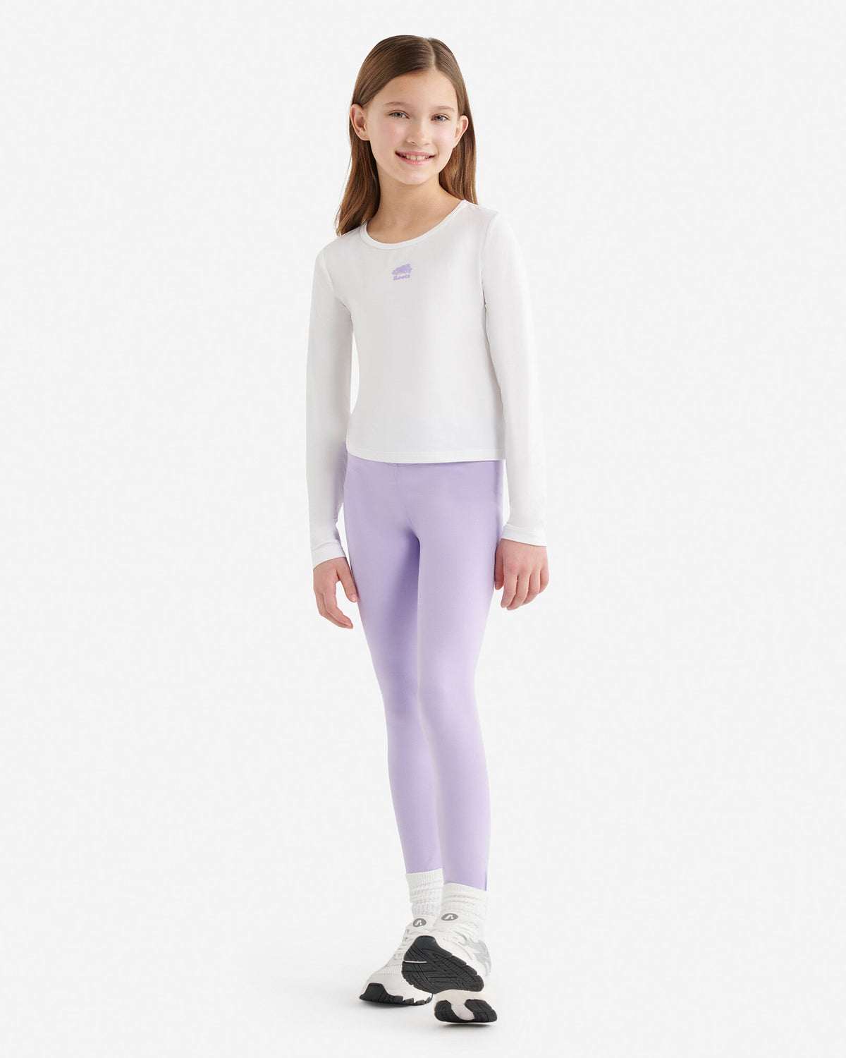 Girls Active Tulip Hem T-Shirt / WHITE