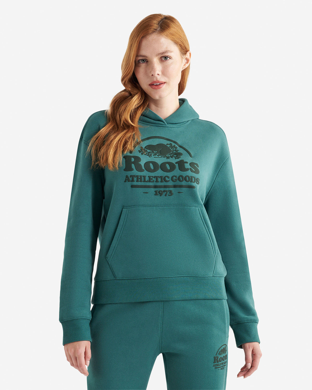Womens Heritage Beaver Hoodie / JASPER GREEN