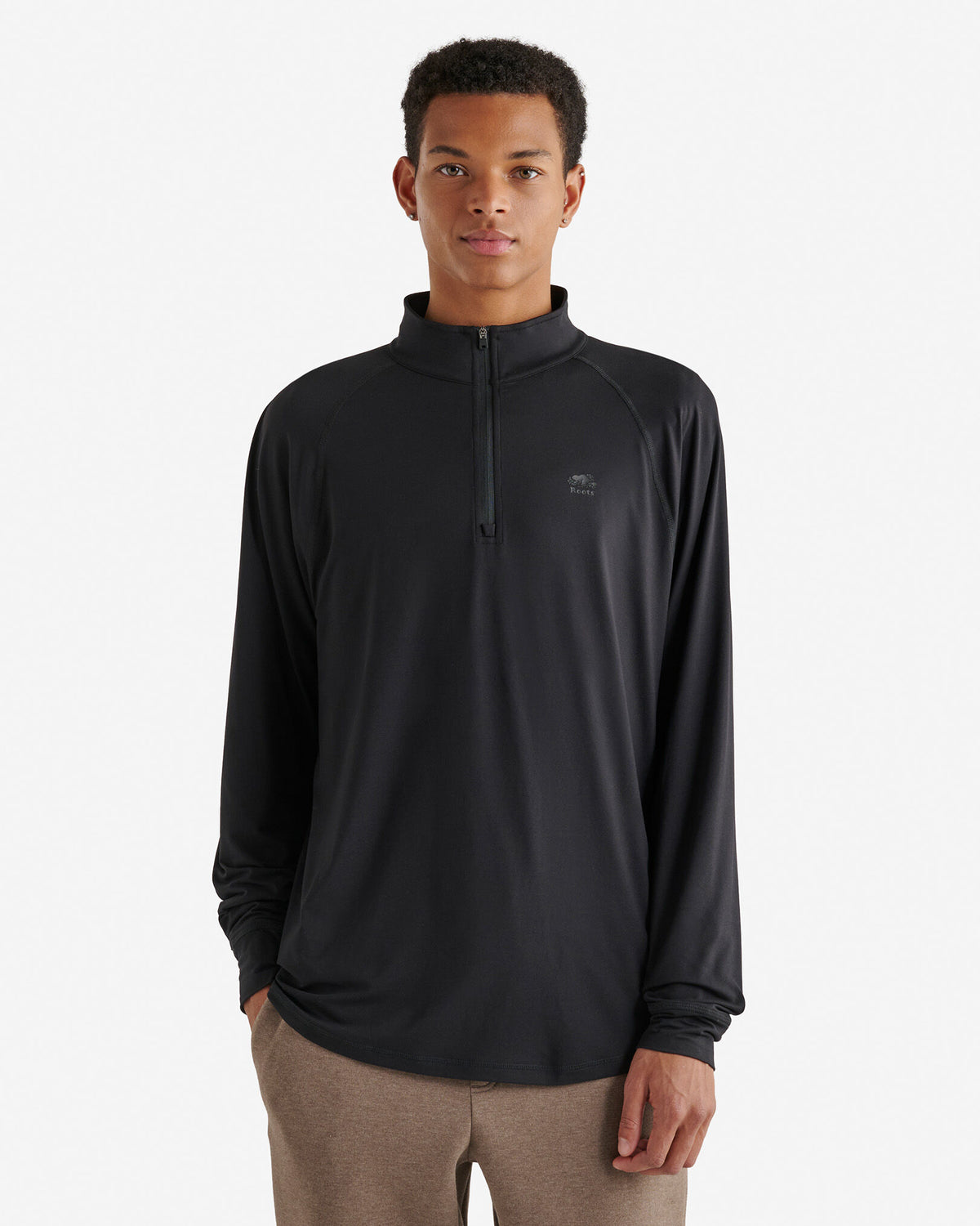 Renew Knit Quarter Zip / BLACK