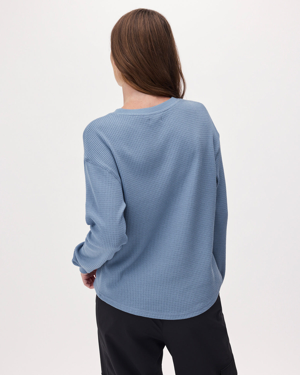 Waffle Long Sleeve Top / RAINCLOUD BLUE