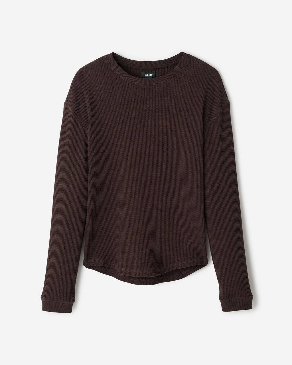 Waffle Long Sleeve Top / BLACK COFFEE