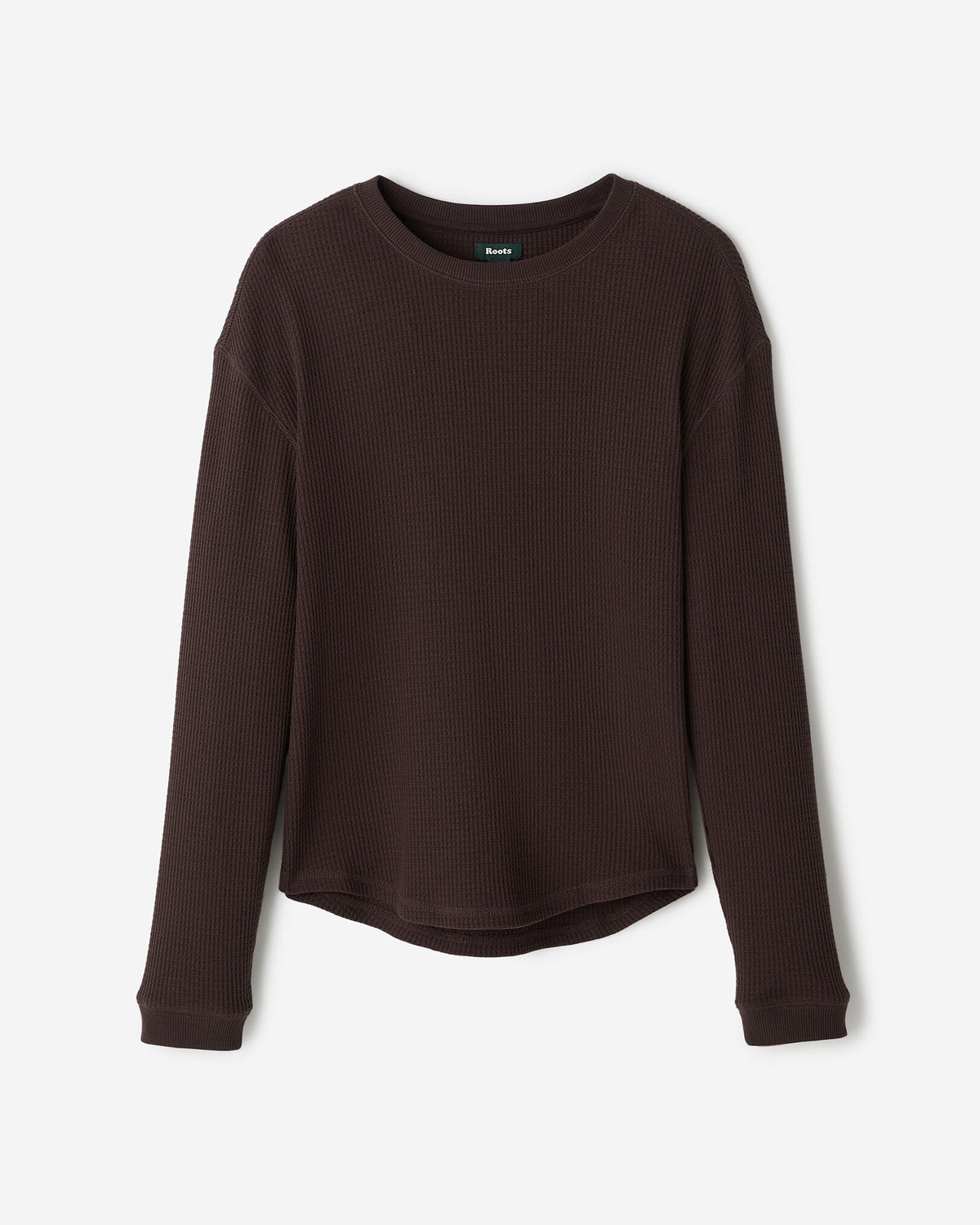 Waffle Long Sleeve Top / BLACK COFFEE