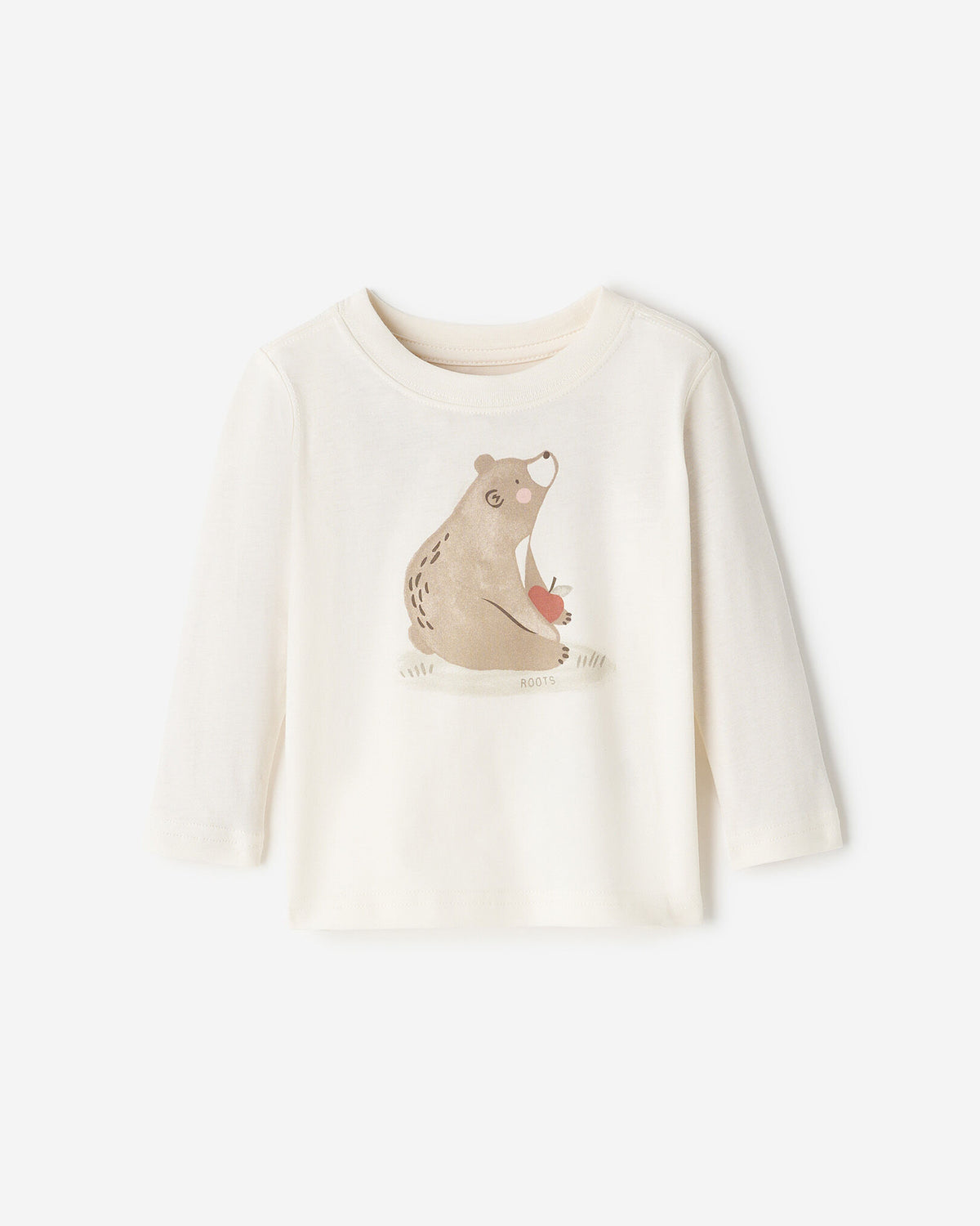 Baby Cozy Bear Long Sleeve T-Shirt / EGRET