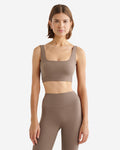 Restore Stretch Piped Sports Bra / FALCON BROWN