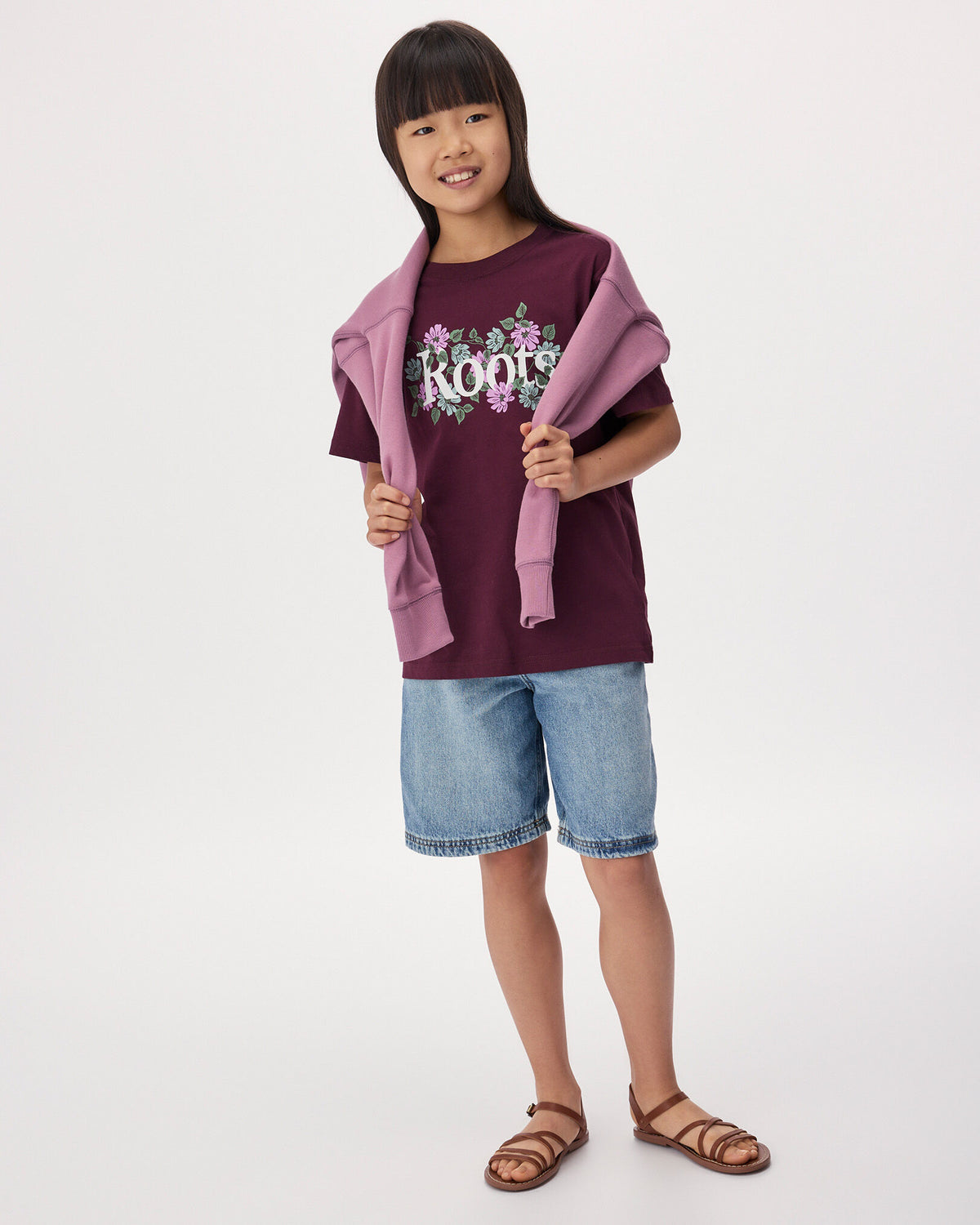 Kids Wildflower T-Shirt / MAROON FIG