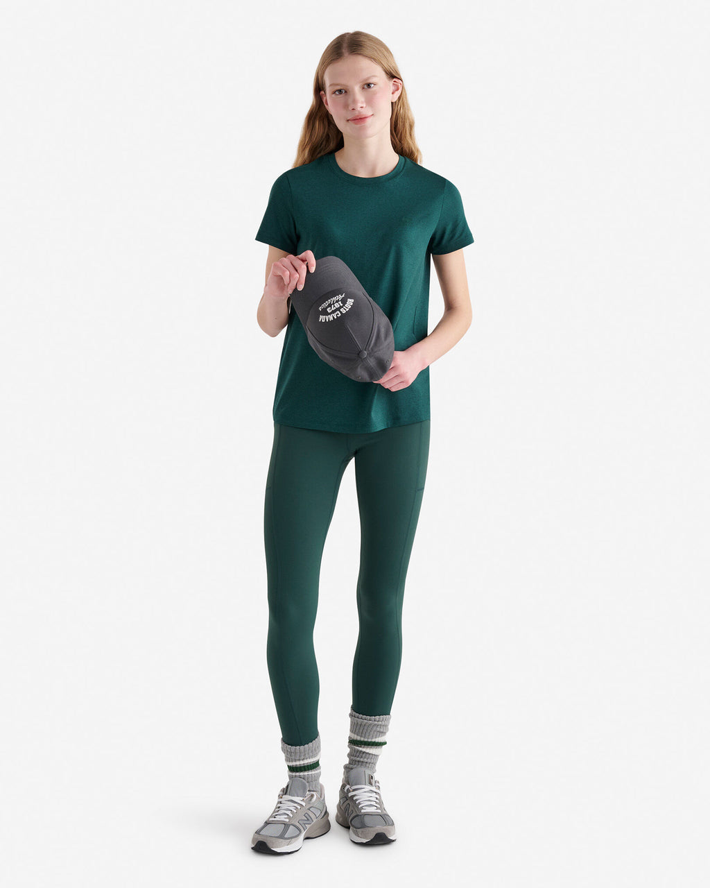 Renew Knit Short Sleeve Top / VARSITY GREEN MIX