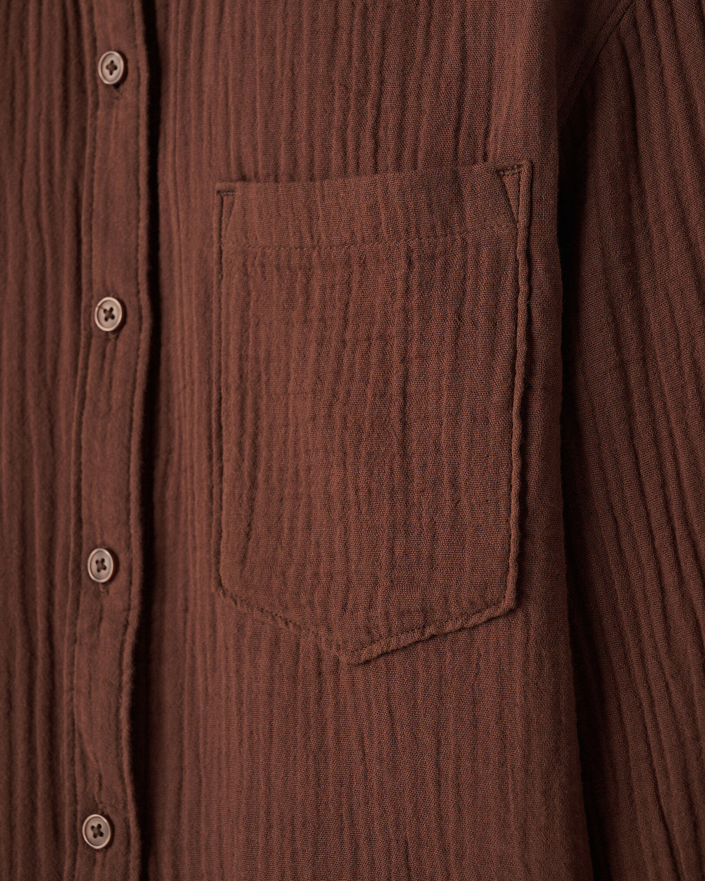 Isla Cotton Gauze Shirt / ROCKY ROAD BROWN