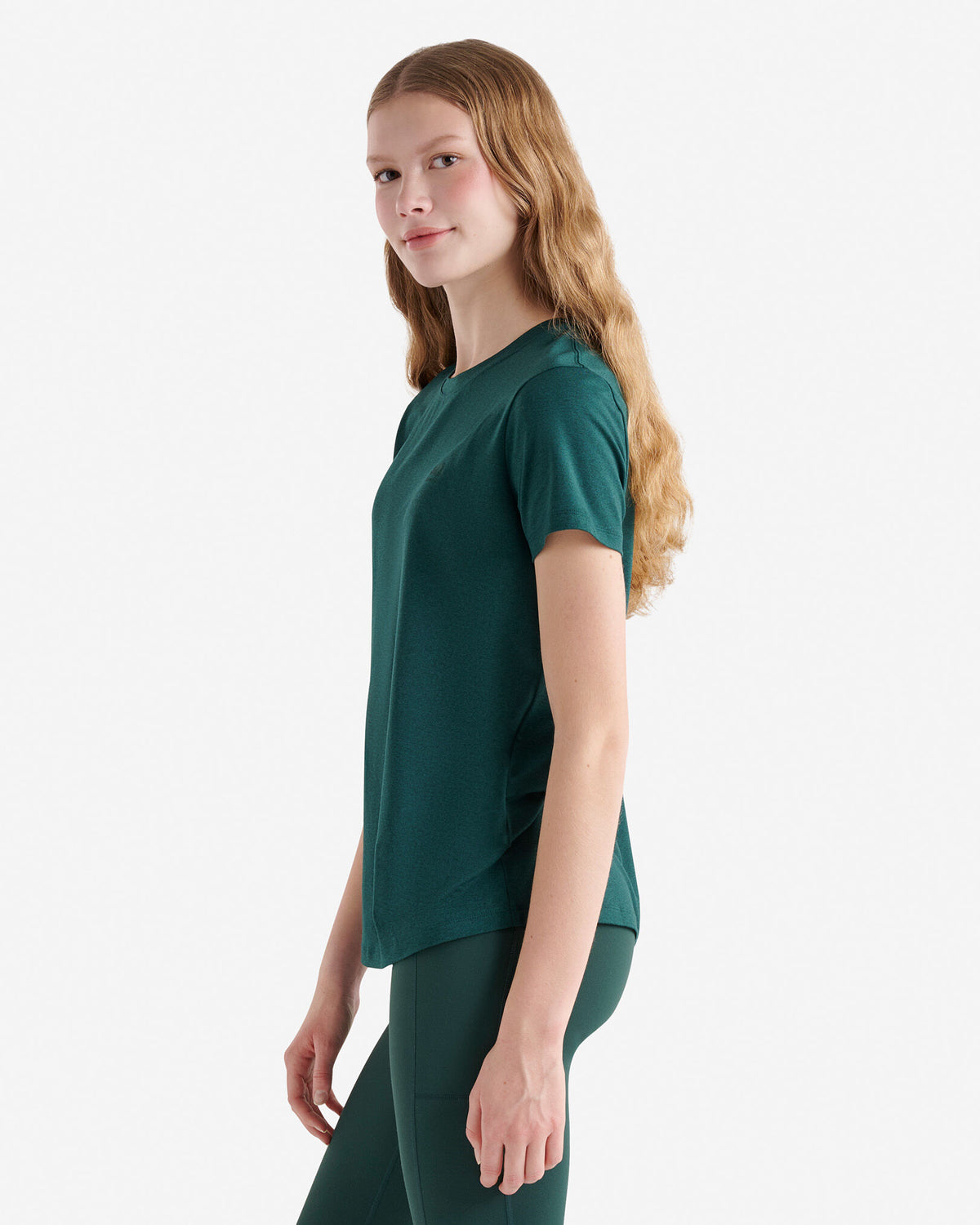 Renew Knit Short Sleeve Top / VARSITY GREEN MIX